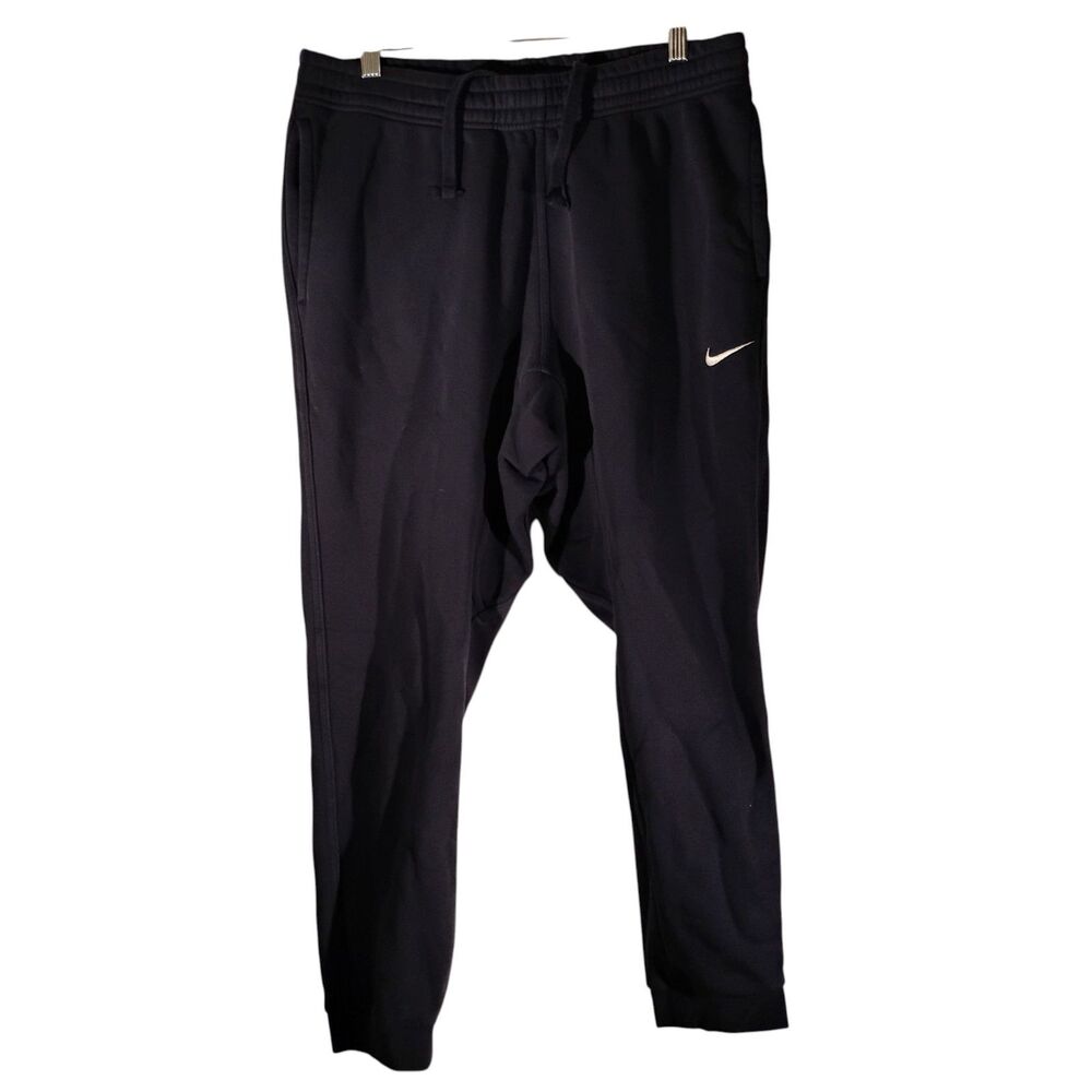 Nike jogger sweatpants mens L Large navy blue tapered 826431 club fleece